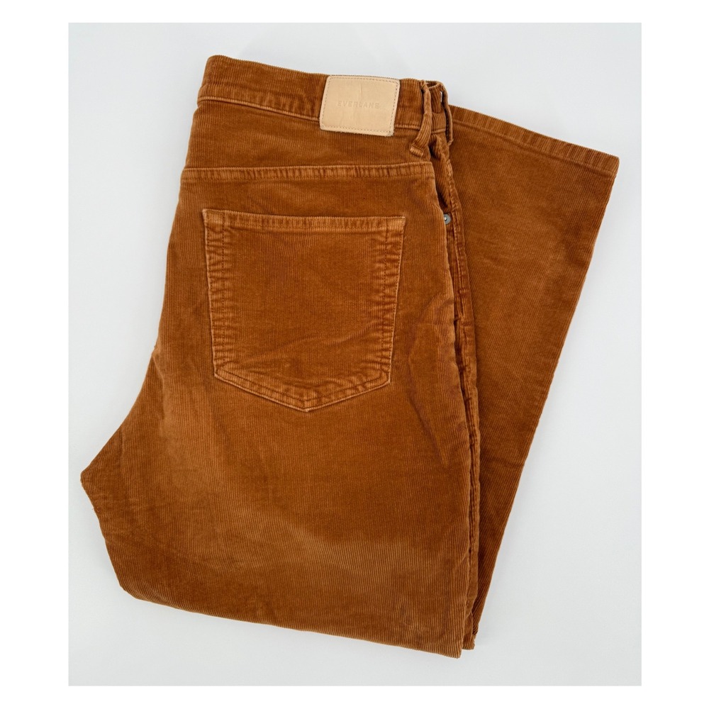 Everlane Women's Cropped Corduroy Pants in Rust Brown
